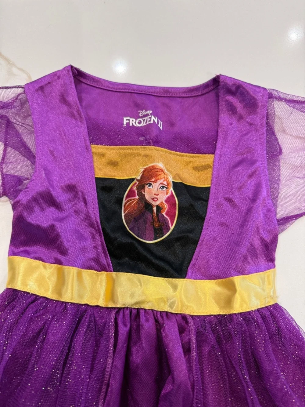 Disney Purple and Gold Anna Inspired Girls' Costume Dress - Picture 2 of 6